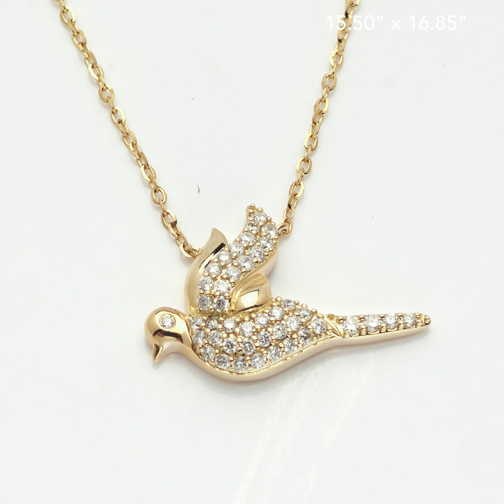 14KY  0.25CT DIAMOND DOVE NECKLACE