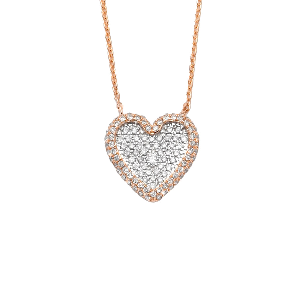 14KR 0.65CTW ROUND DIAMOND HEART NECKLACE