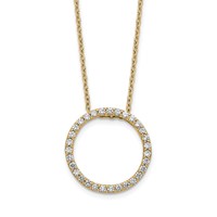 14k 1/2ct Lab Grown Diamond VS/SI+ G+ 18in Round Pendant Necklace