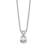 14kw 1/2ct Lab Grown Dia VS/SI+ G+ 4 Prong 18in Solitaire Necklace