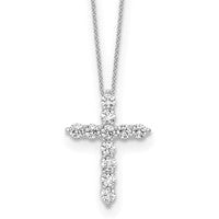 10kw 3/4ct Lab Grown Diamond VS/SI+ G+ Comp 18in Cross Pendant Necklace