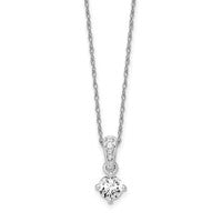 14k White Gold 1/3ct Lab Grown Diamond VS/SI+ G+ 18in Pendant Necklace