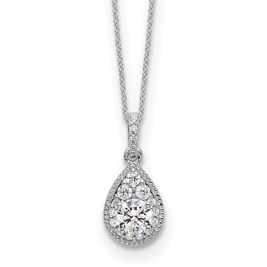 10kw 1/2ct Lab Grown Diamond VS/SI+ G+ Complete 18in Teardrop Necklace