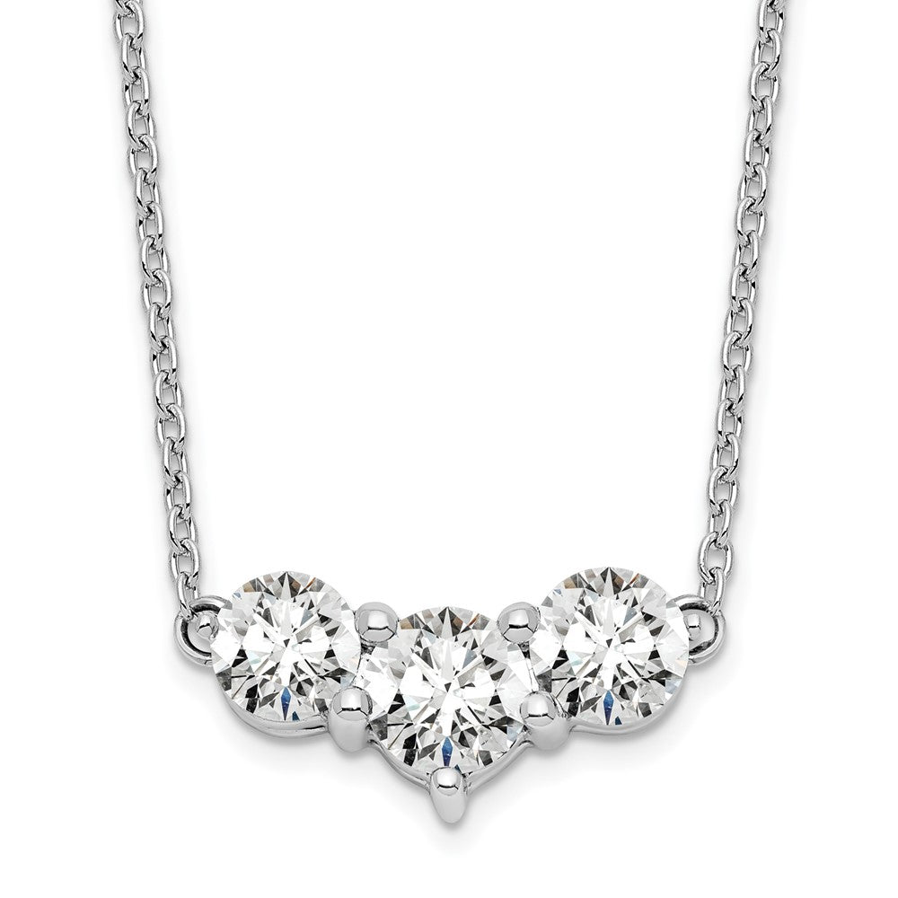 14kw 1ct Lab Grown Diamond VS/SI+ G+ Comp 18in 3 Stone Necklace