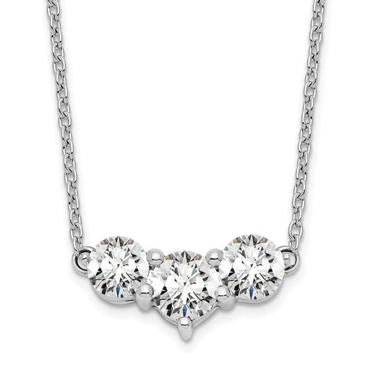 14kw 1ct Lab Grown Diamond VS/SI+ G+ Comp 18in 3 Stone Necklace