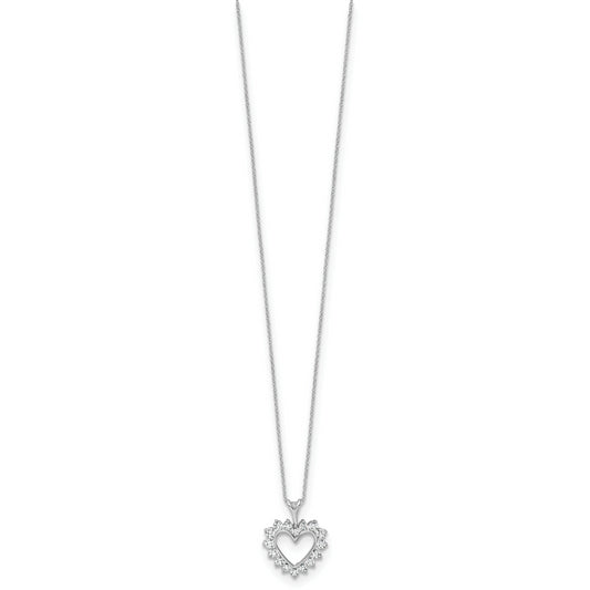 10kw 1/2ct Lab Grown Diamond VS/SI+ G+ Comp 18in Heart Pendant Necklace