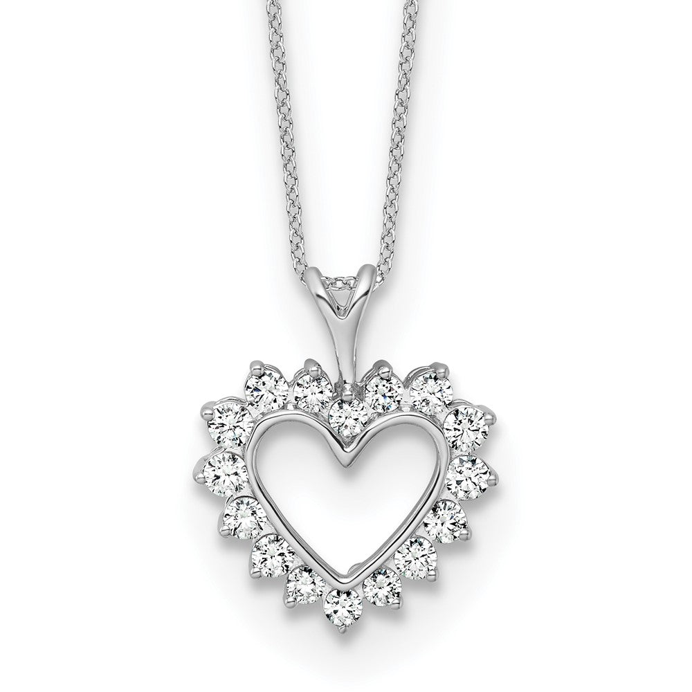 10kw 1/2ct Lab Grown Diamond VS/SI+ G+ Comp 18in Heart Pendant Necklace