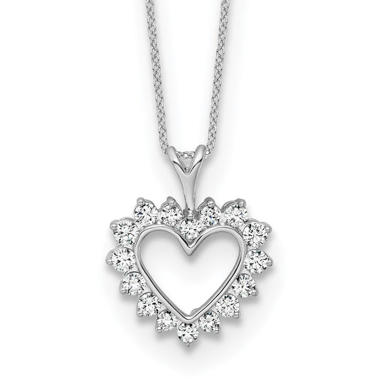 10kw 1/2ct Lab Grown Diamond VS/SI+ G+ Comp 18in Heart Pendant Necklace