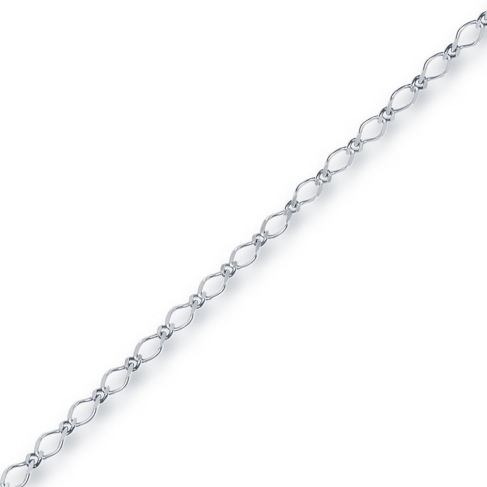 Sterling Silver Flat Linked Anklet