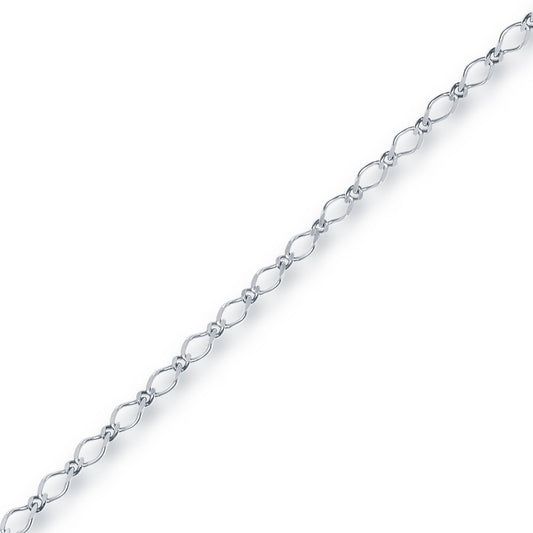 Sterling Silver Flat Linked Anklet