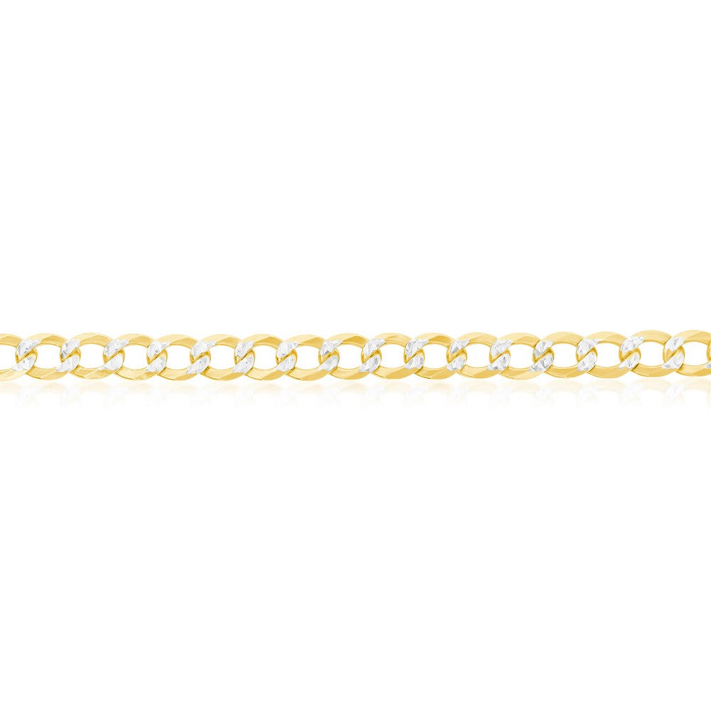 Sterling Silver, 5mm Pave Cuban Anklet - Gold Plated