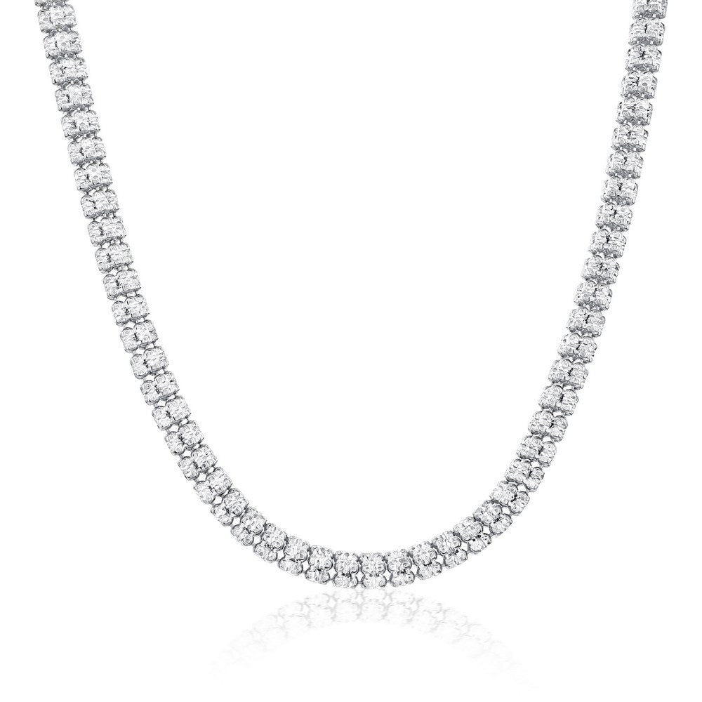 Sterling Silver, 5mm D-C Ice Chain - Rhodium Plated