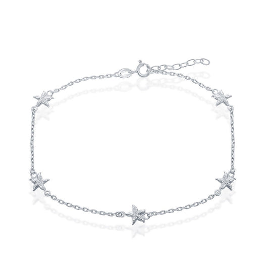 Sterling Silver Starfish Anklet