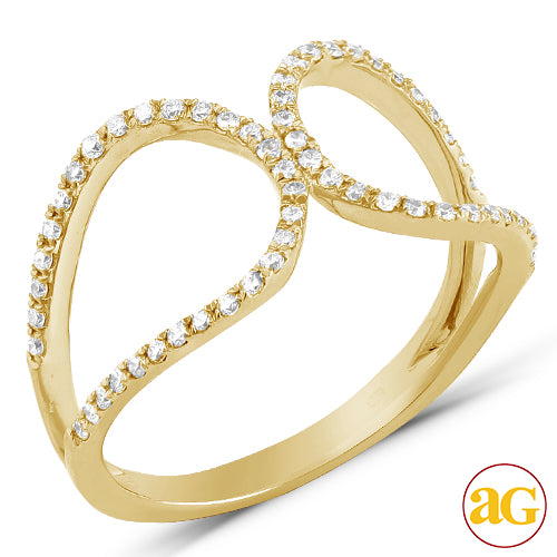 14KY 0.40CTW DIAMOND DESIGNER RING