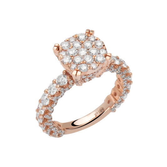 14KR 2.00CTW ROUND CLUSTER DIAMOND RING