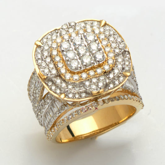 14KY 3.25CTW DIAMOND SQUARE CLUSTER RING