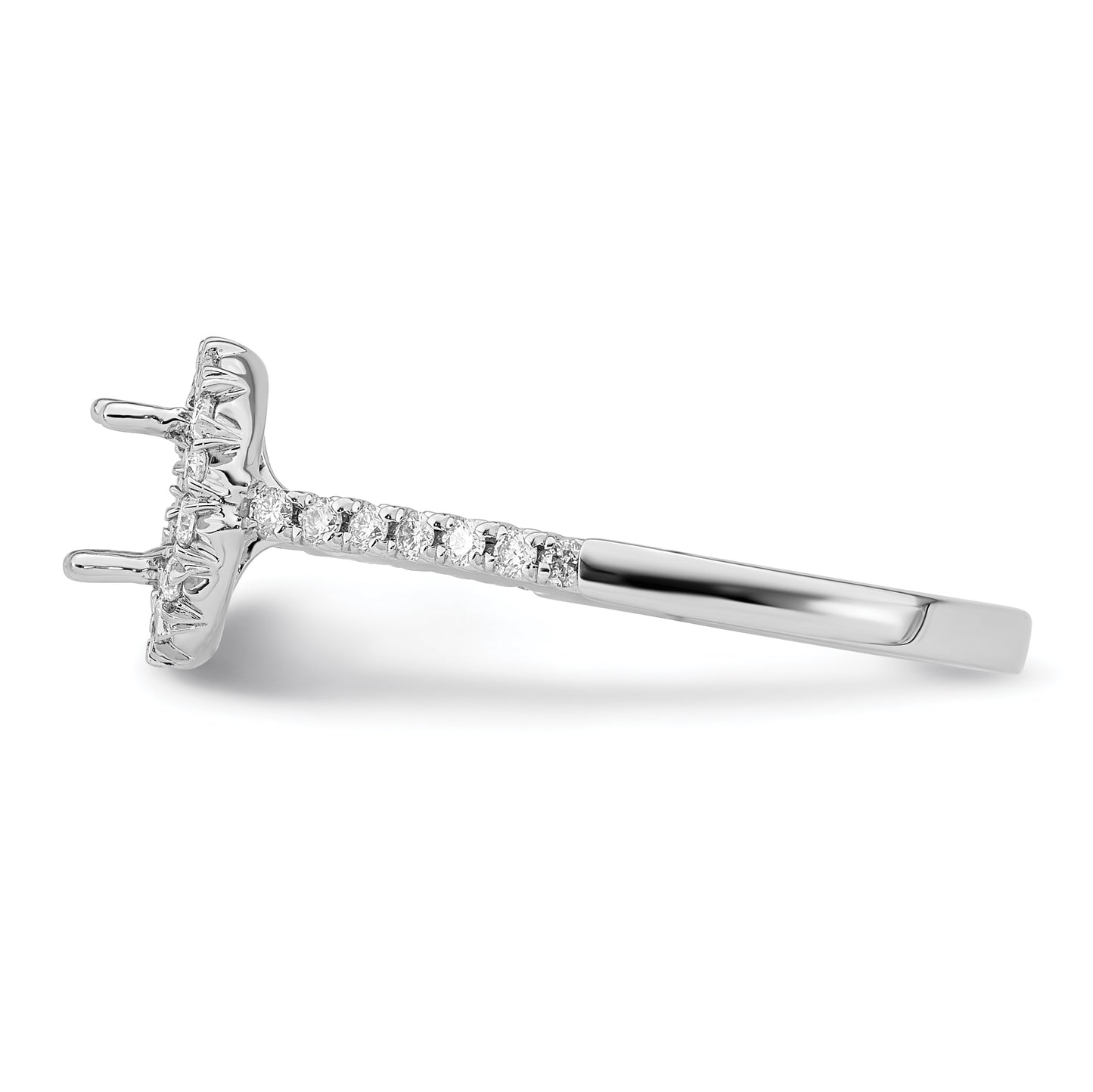 14kw 7/8ct Lab Grown Diamond VS/SI+ G+ Oval Comp Halo Eng Ring