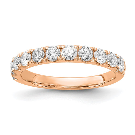 14k Rose Gold 1 ct Lab Grown Diamond VS/SI+ G+ Complete Wedding Band