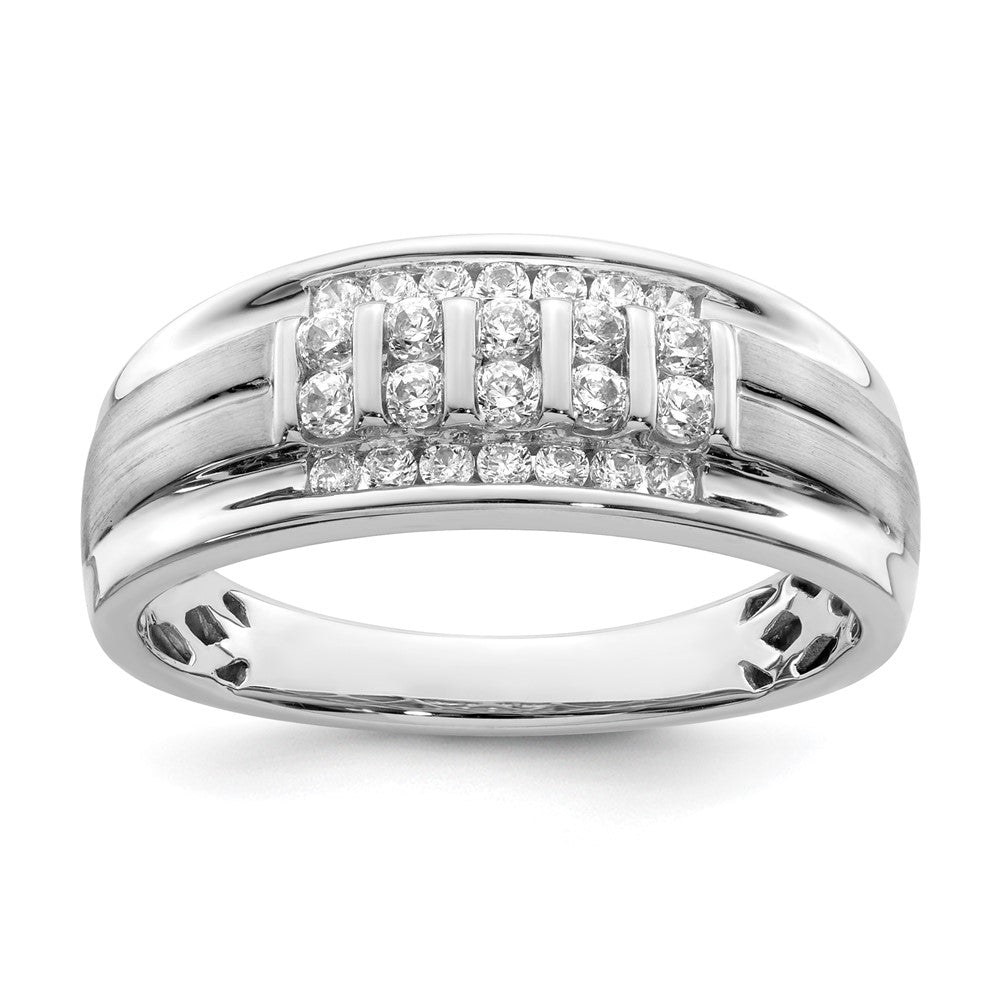 10k White Gold 1/2 ct Lab Grown Diamond VS/SI+ G+ Complete Men's Ring
