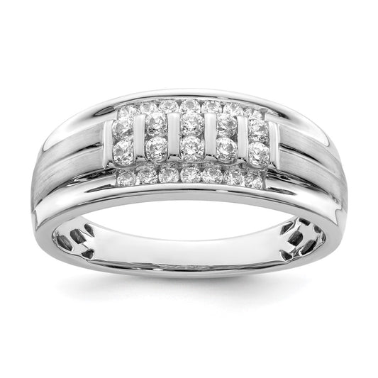 10k White Gold 1/2 ct Lab Grown Diamond VS/SI+ G+ Complete Men's Ring