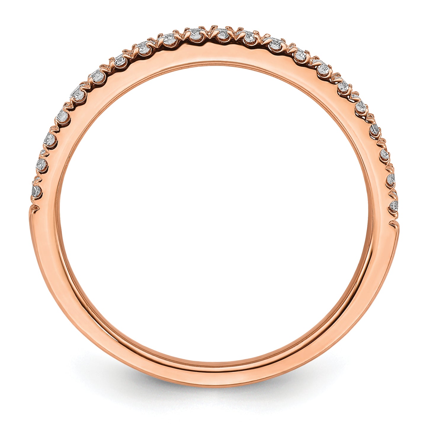 14k Rose Gold 1/4 carat Lab Grown Diamond VS/SI+ G+ Comp Wedding Band