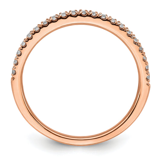14k Rose Gold 1/4 carat Lab Grown Diamond VS/SI+ G+ Comp Wedding Band