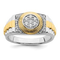 10k Two-Tone 1/3 ct Lab Grown Diamond VS/SI+ G+ Complete Men's Ring