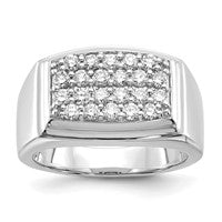 10k White Gold 1 ct Lab Grown Diamond VS/SI+ G+ Cluster Men's Ring