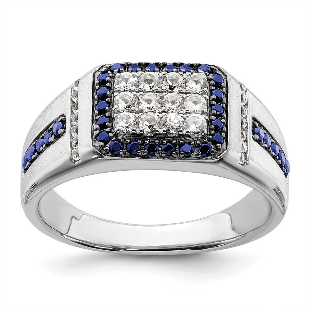 10kw 3/8 ct Lab Grown Dia VS/SI+ G+ & Cr Sapphire Men's Ring