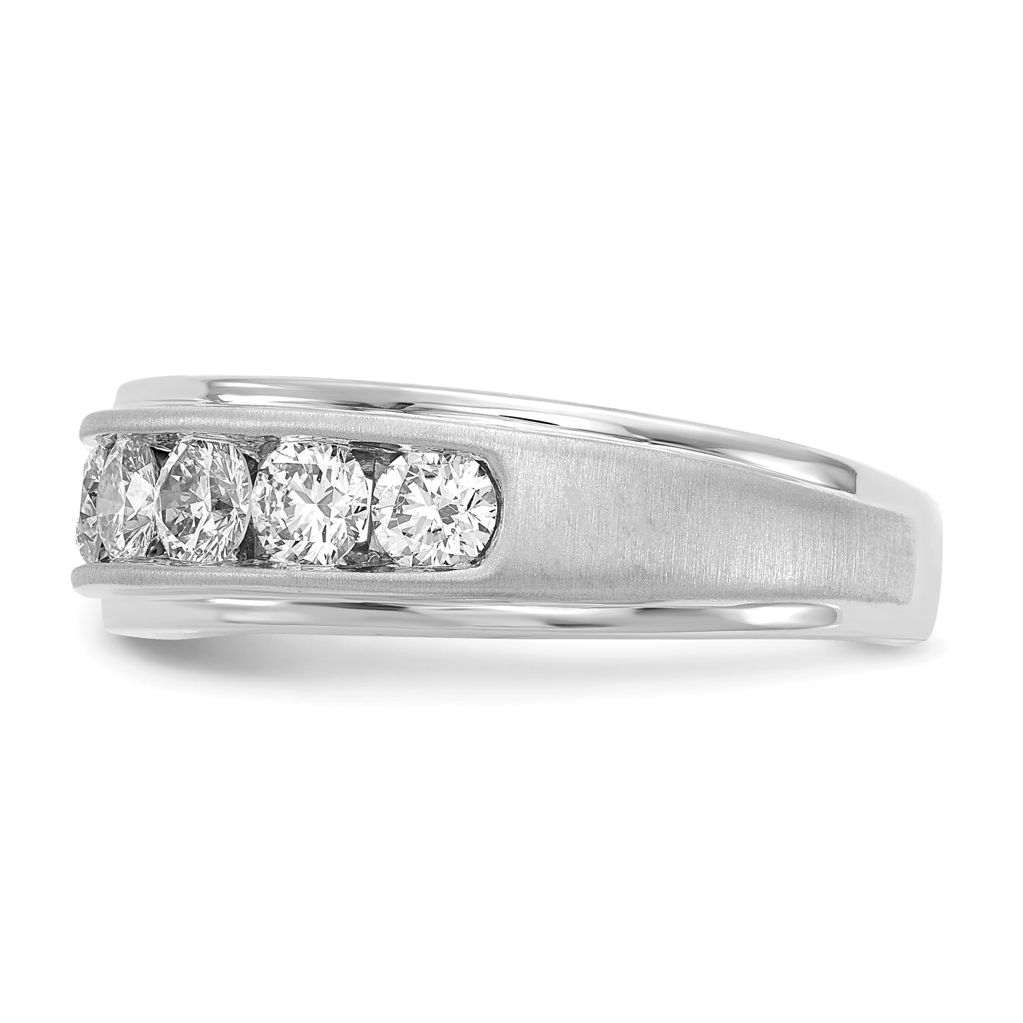 10k White Gold 1 1/2 ct Lab Grown Dia VS/SI+ G+ 7 Stone Comp Men's Ring