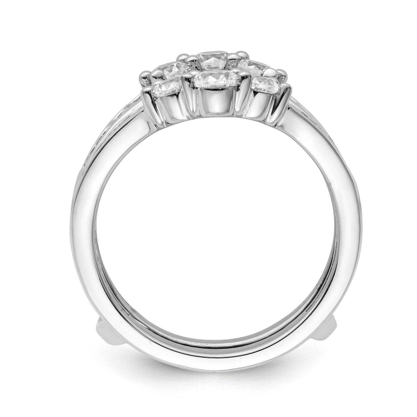 14k White Gold 1 ct Lab Grown Diamond VS/SI+ G+ Complete Ring Guard