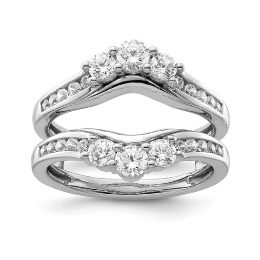 14k White Gold 1 ct Lab Grown Diamond VS/SI+ G+ Complete Ring Guard