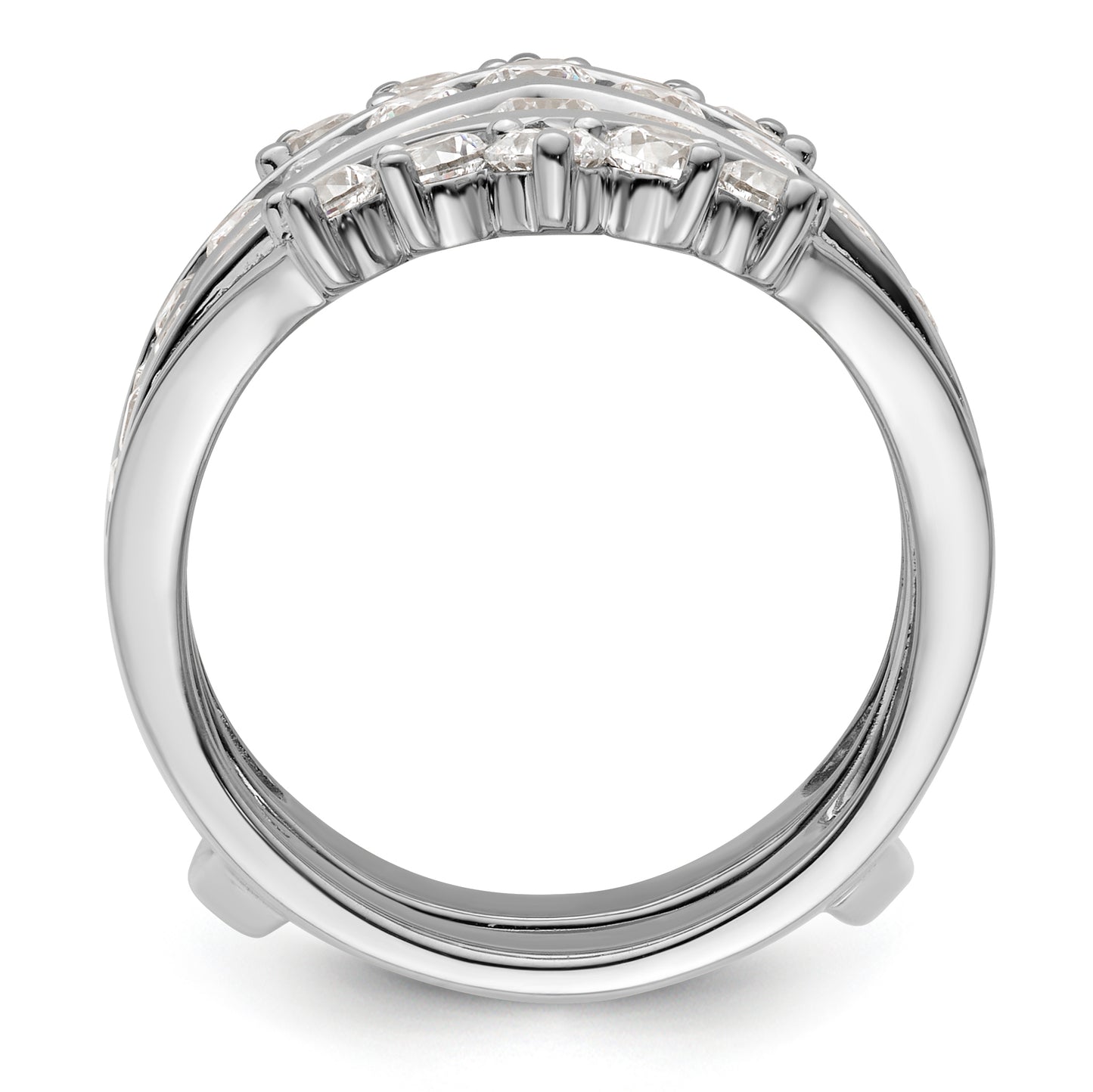 14k White Gold 2 1/3 ct Lab Grown Diamond VS/SI+ G+ Complete Ring Guard