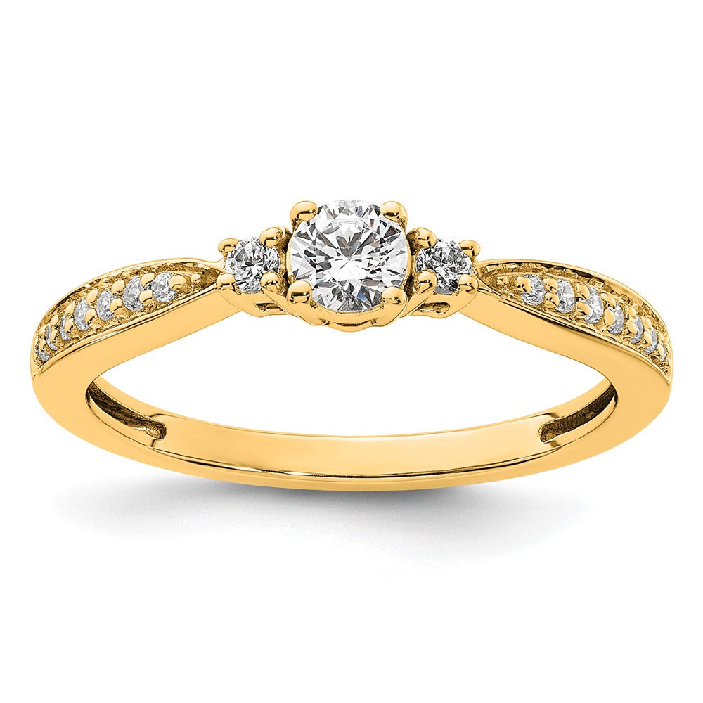 10k White Gold 1/3ct Lab Grown Diamond VS/SI+ G+ Comp Petite Eng Ring