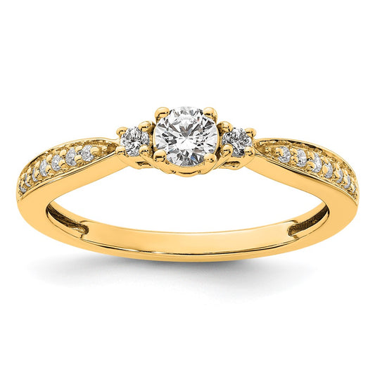 10k White Gold 1/3ct Lab Grown Diamond VS/SI+ G+ Comp Petite Eng Ring