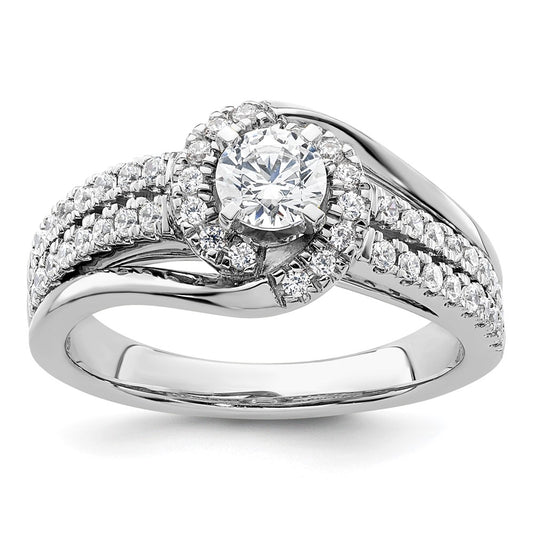 14k White Gold 3/4 ct Lab Grown Diamond VS/SI+ G+ Comp Engagement Ring