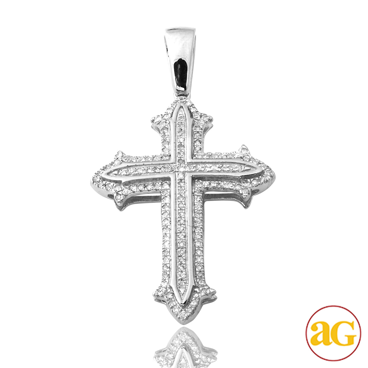 10KW 0.30CTW DIAMOND CROSS PENDANT