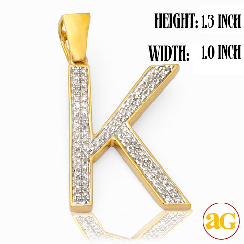 10KY 0.20CTW DIAMOND INITIAL PENDANT - "K"