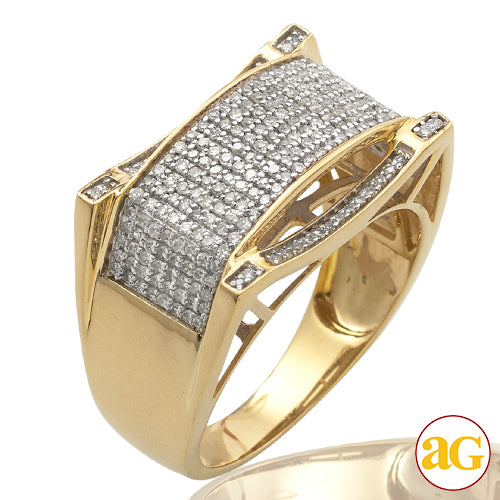 10KY 0.75CTW  MENS DIAMOND RING