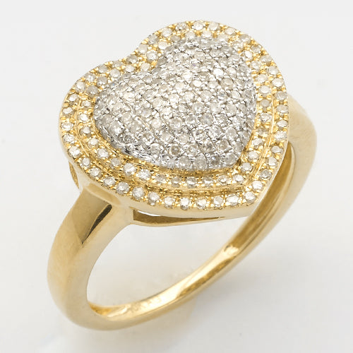 10KY+W TWO TONE 0.55CTW DIAMOND HEART RING