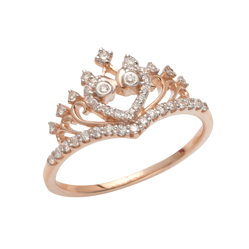 14KR 0.30CTW DIAMOND PRINCESS CROWN RING
