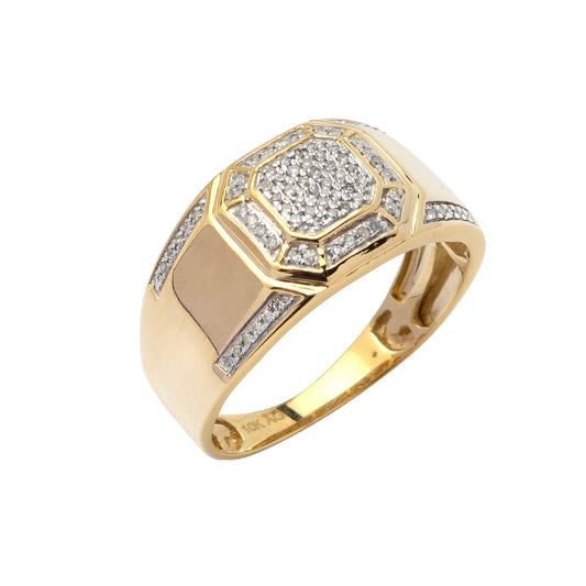 10KY 0.15CTW DIAMOND MICRO-PAVE MENS RING