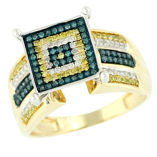 10KY 0.50CTW BD+WD+YD LADIES RING