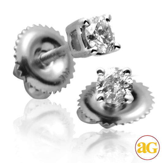14KW 0.25CTW ROUND DIAMOND STUD EARRINGS