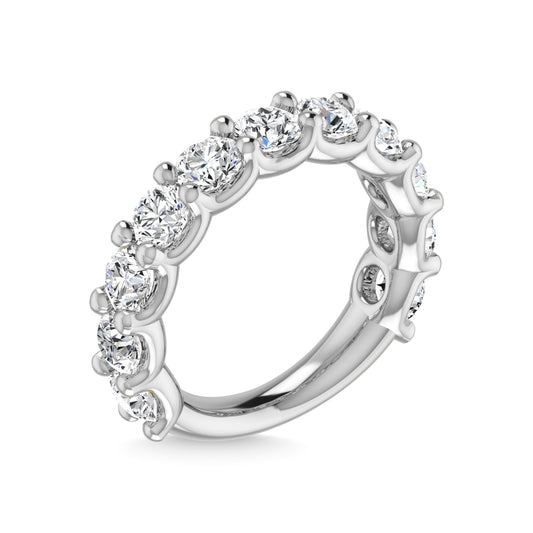 14K White Gold Lab Grown Diamond 5 7/8 Ct.Tw. Round Shape Three Forth Way wedding Band (size 6.5)