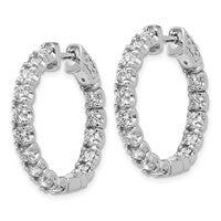 14kw 2 3/4 ct Lab Grown Dia VS/SI+ G+ In/Out Safety Clasp Hoop Earrings