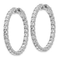 14kw 4 7/8 ct Lab Grown Dia VS/SI+ G+ In/Out Safety Clasp Hoop Earrings
