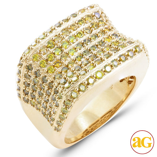 10KY 3.50CTW YELLOW DIAMOND MENS RING