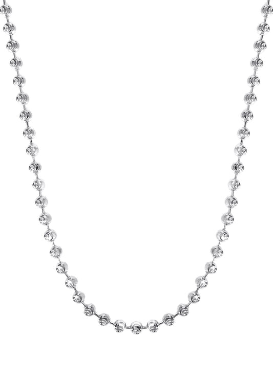 10kt White Gold Moon Cut Chain 2mm to 5mm  &16' To 30' Inches