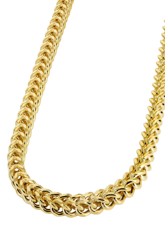 10kt Yellow Gold Hollow Franco Chain 1.9mm 18 To 30 Inches